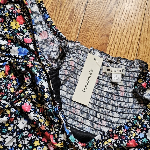 Off-the-shoulder Colorful Floral Dress - Picture 3 of 5